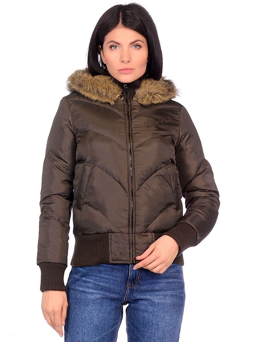 

Пуховик женский Ecko Red 74200 коричневый 42 RU, 74200