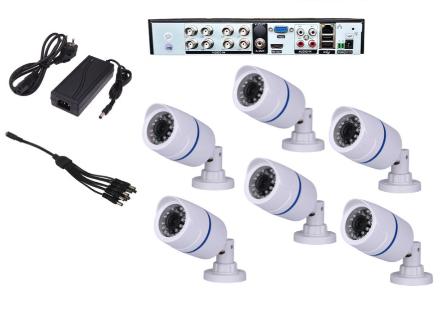 

Готовый AHD комплект видеонаблюдения на 6 уличных камер 5мП с ИК подсветкой до 20м, Белый, AHDKIT2