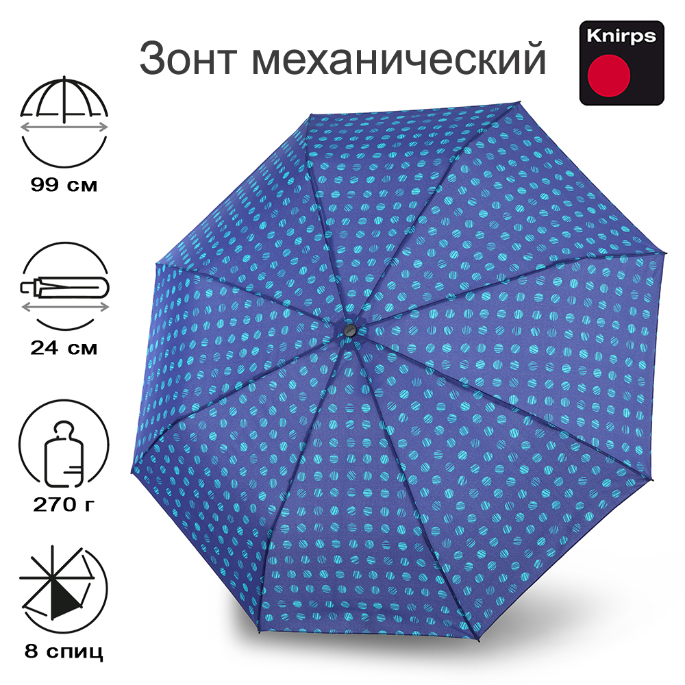 Зонт женский Knirps A050 Medium Manual pinta aqua 2854₽