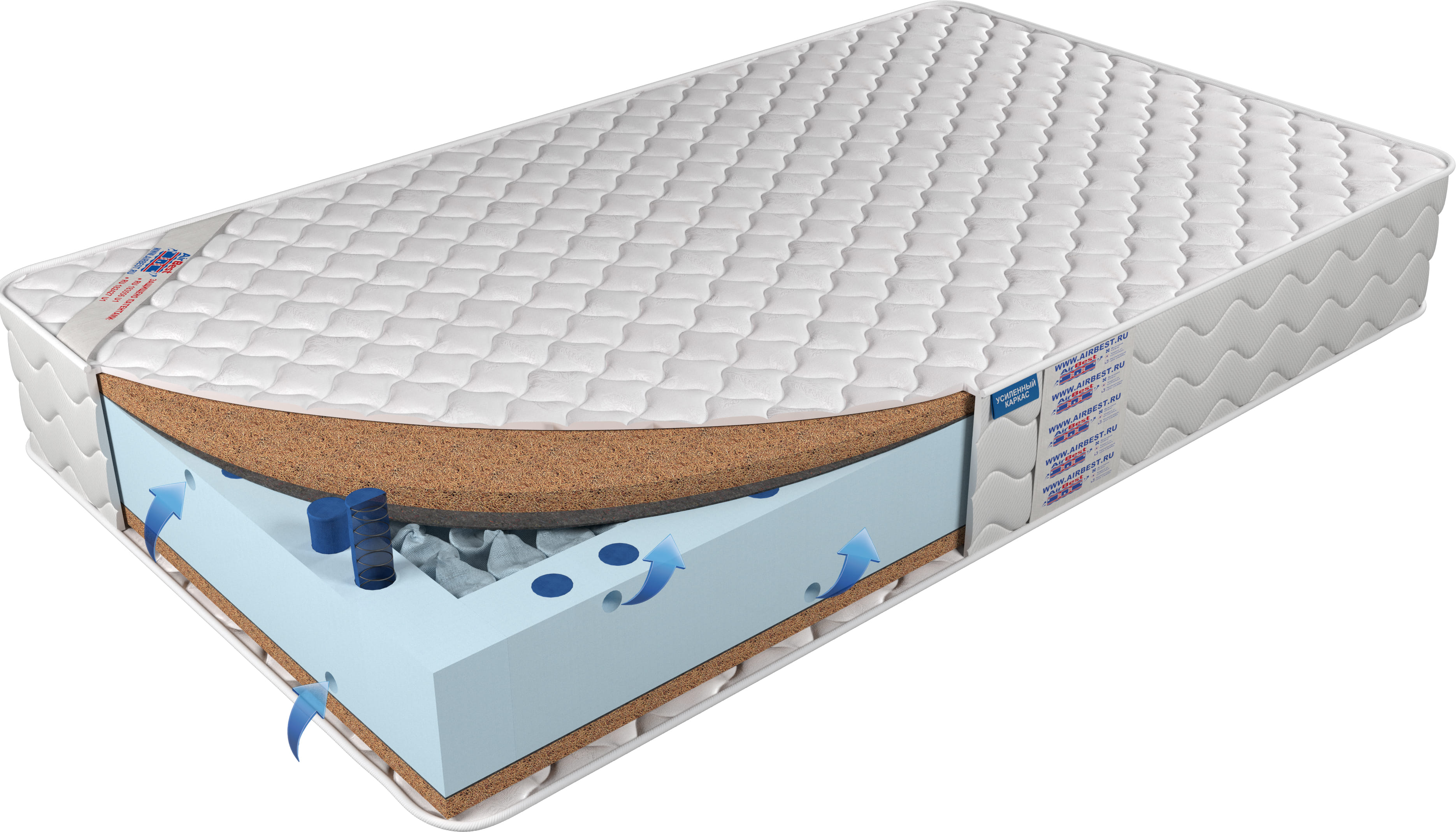 

Матрас Airbest Solid-3 TFK 200x195x25, Белый, Матрас Airbest Solid 3 TFK