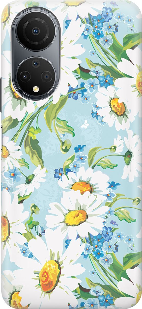 

Силиконовый чехол на Honor X7 "Поле ромашек", Белый;голубой, 158546