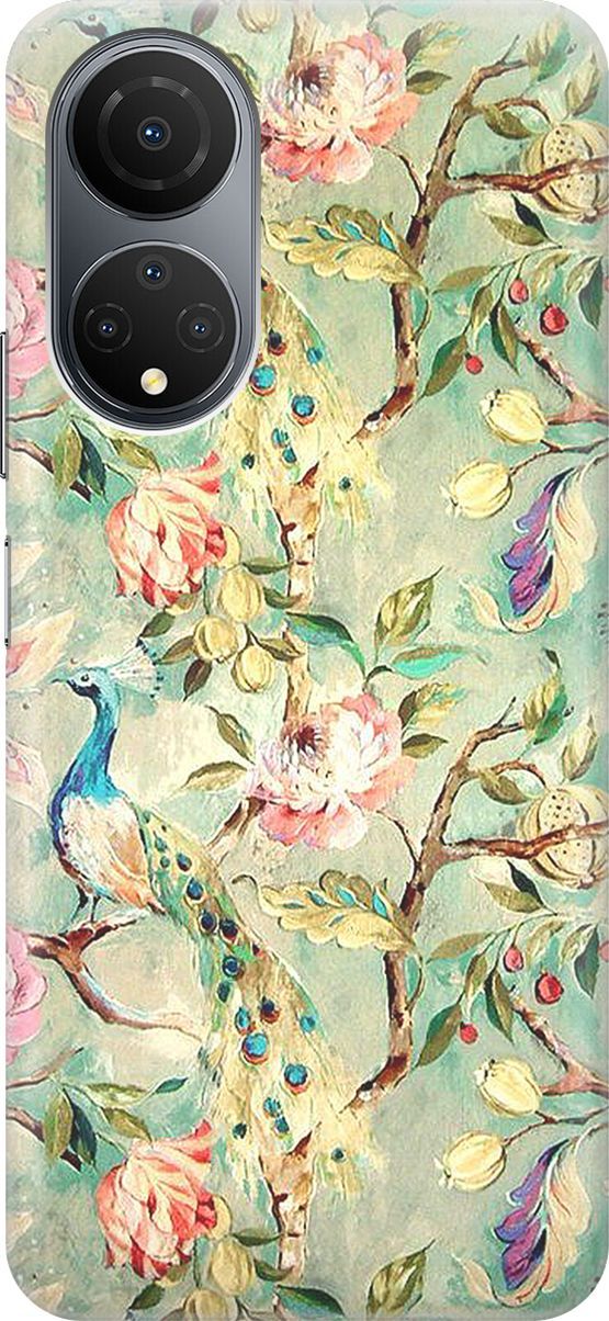 

Силиконовый чехол на Honor X7 "Винтажный цветочный паттерн", Зеленый;розовый, 158546