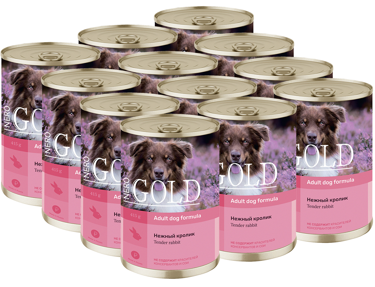 

NERO GOLD NERO GOLD ADULT DOG TENDER RABBIT для взрослых собак с нежным кроликом (415 гр х