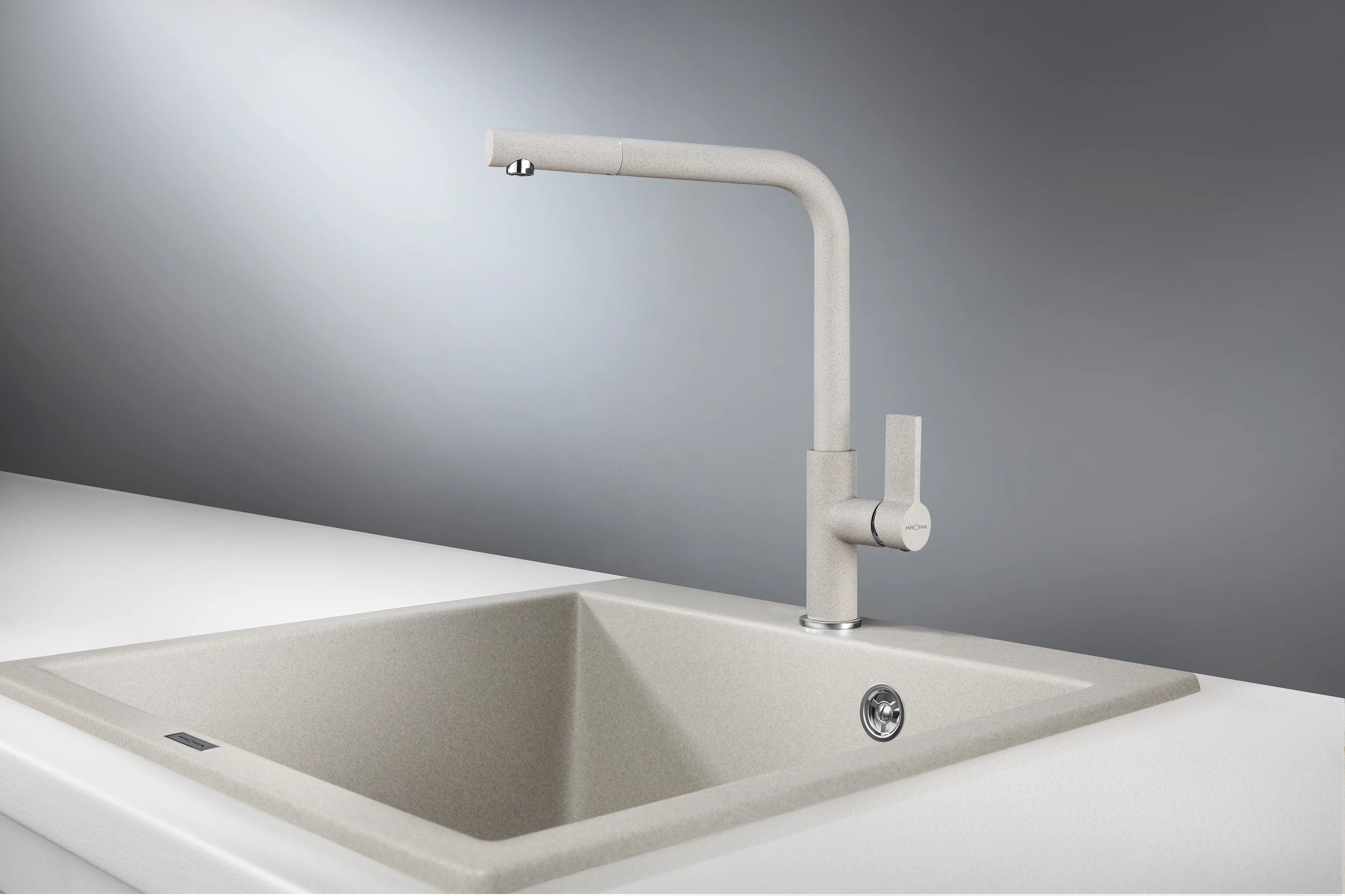 фото Смеситель кухонный krona wasser h300 1 gray ка-00006911