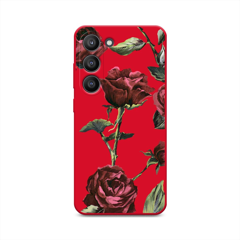 

Чехол Awog на Samsung Galaxy S23 5G "Бордовые розы фон", Бордовый, 2107353-1