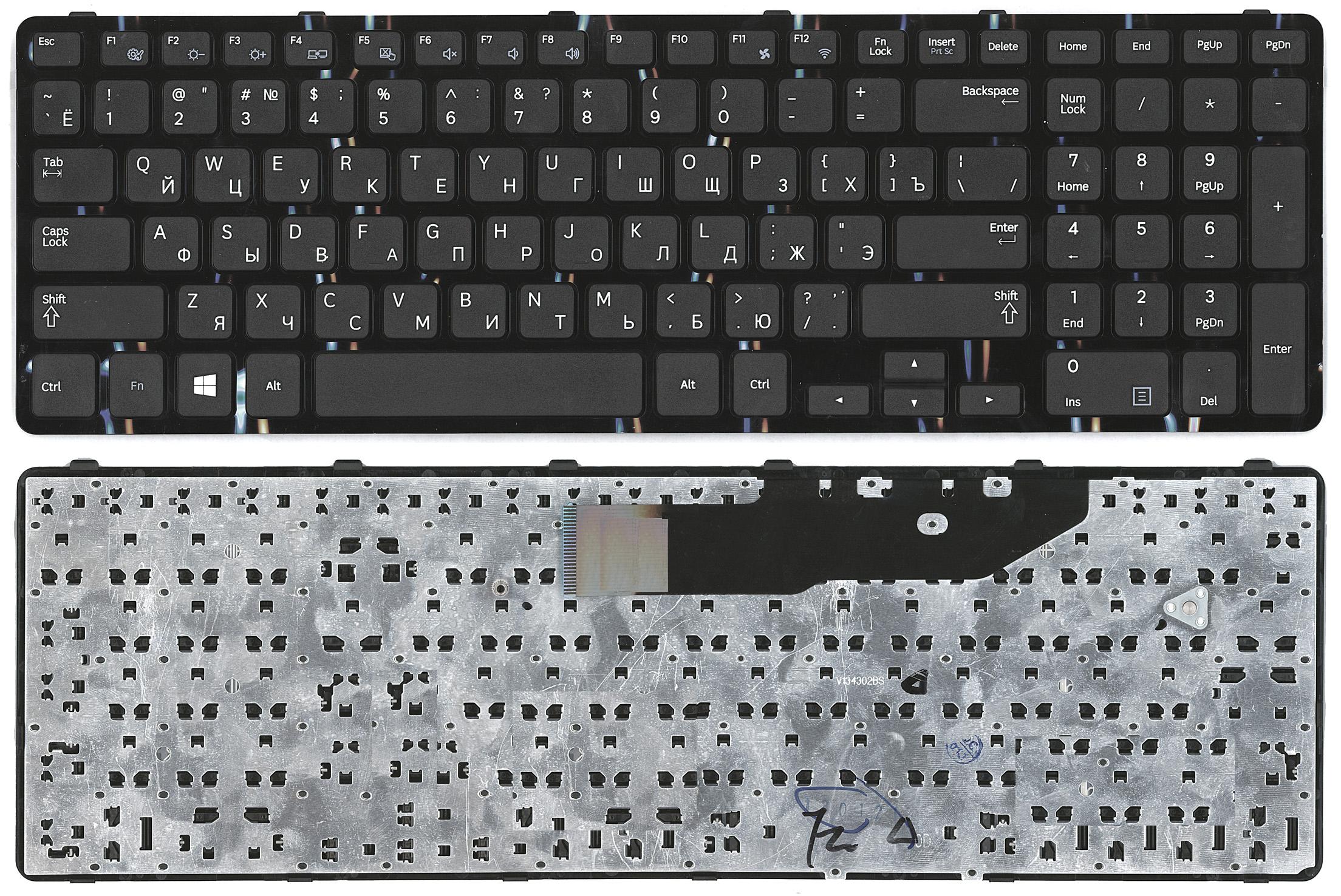 

Клавиатура для ноутбука Samsung NP350E7C 355E7C черная рамка черная
