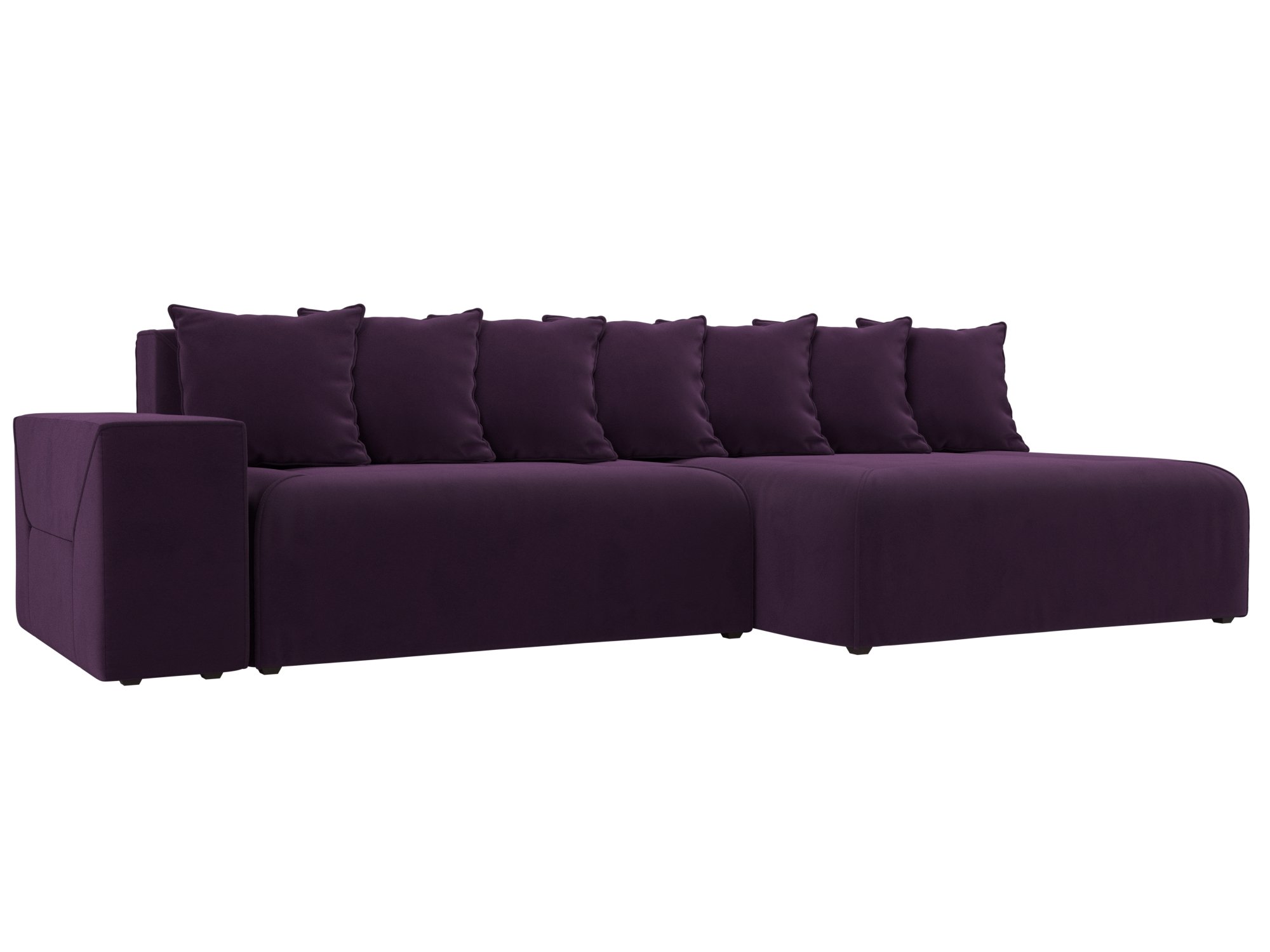 фото Угловой диван лига диванов кёльн правый угол фиолетовый (велюр)