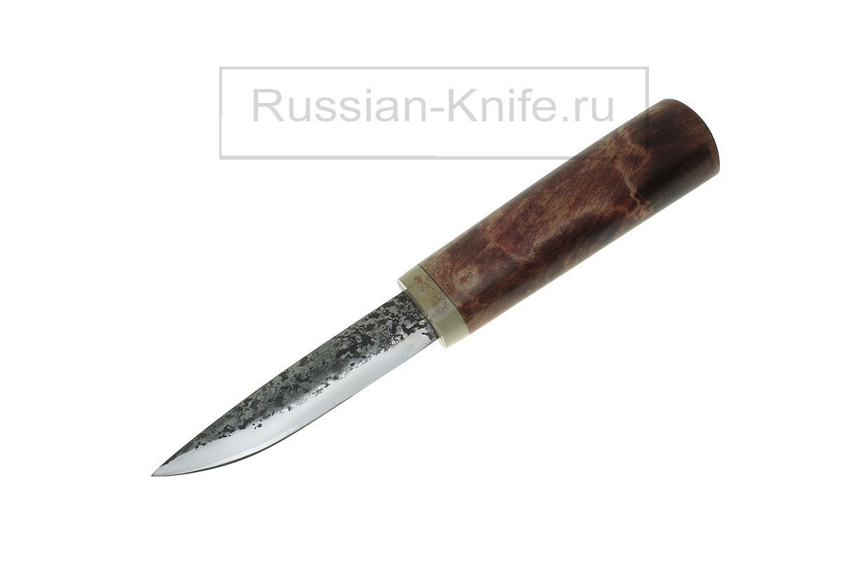 

Нож Якут малый (сталь 9ХС), рукоять - карельская береза, рог