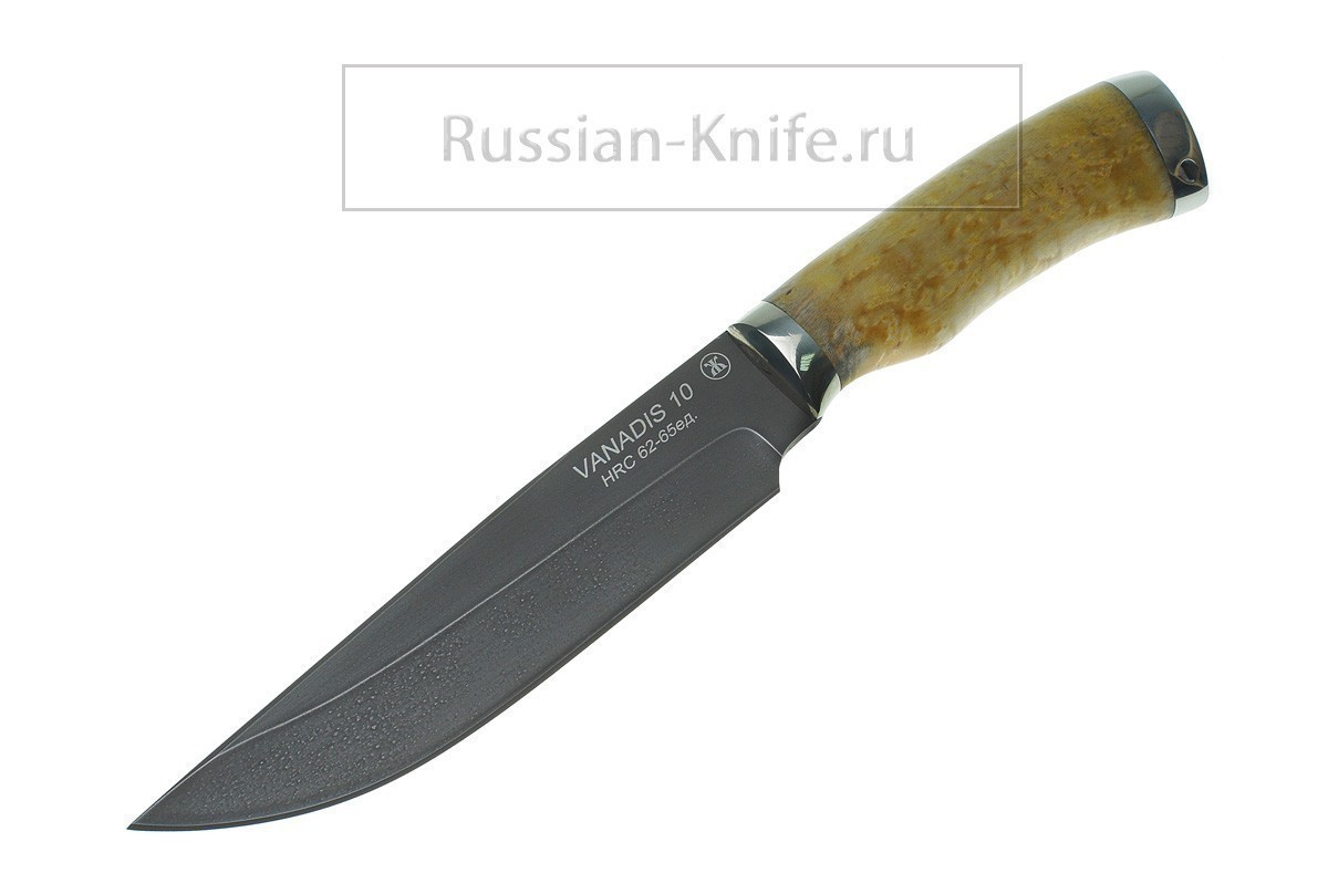 

Нож Медведь (сталь vanadis10) , карельская береза, А. Жбанов
