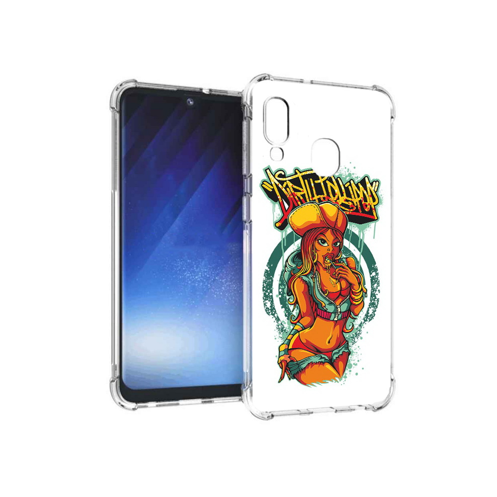 

Чехол MyPads Tocco для Samsung Galaxy A20e нарисованная девушка комикс (PT133424.505.500), Прозрачный, Tocco