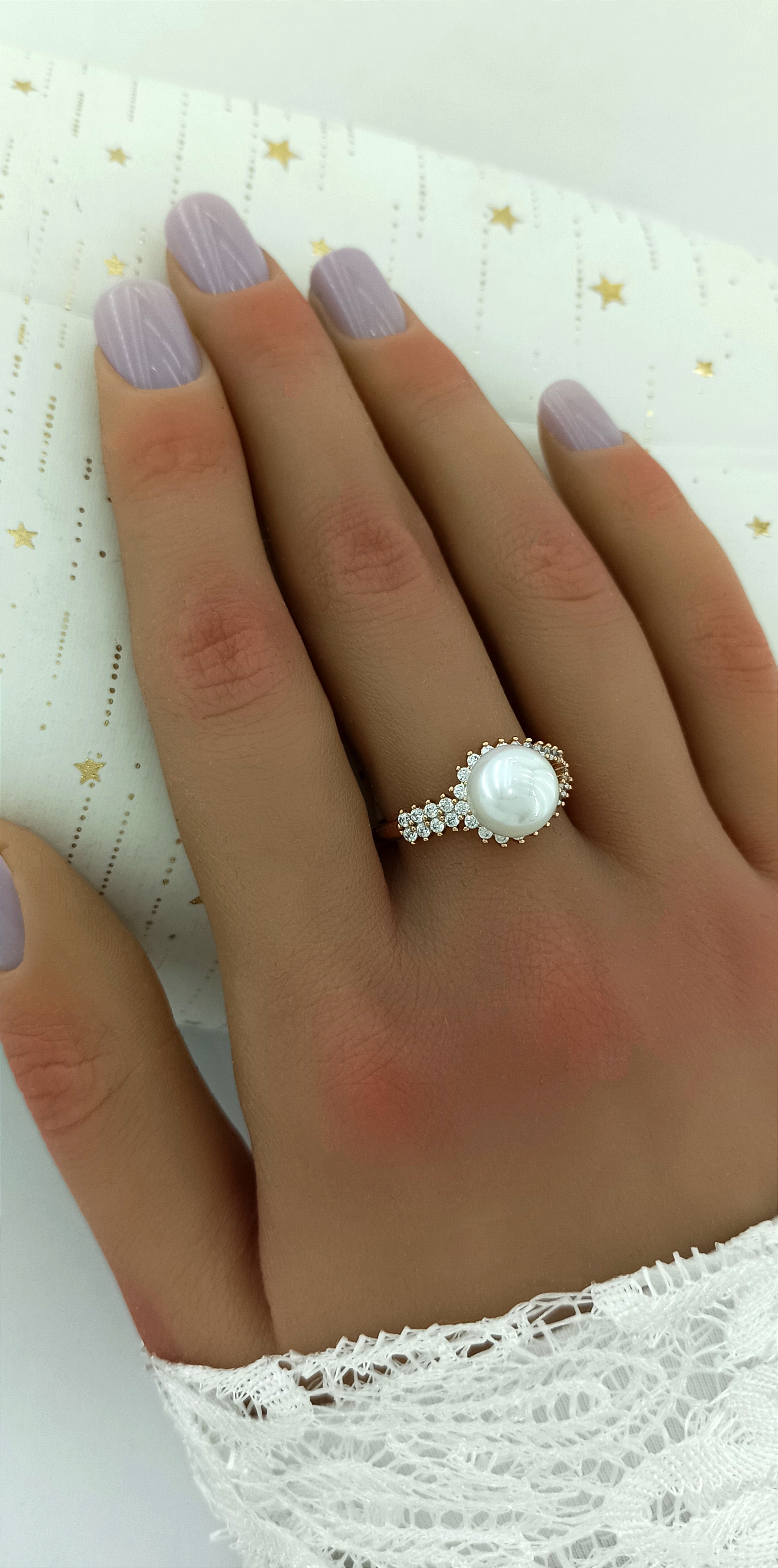 

Кольцо из бижутерного сплава р.19 Xuping Jewelry 17, искусственный жемчуг, 17