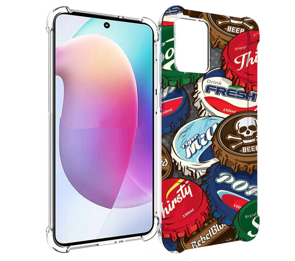 

Чехол MyPads крышки от баночек для Motorola Edge 30 Neo, Прозрачный, Tocco