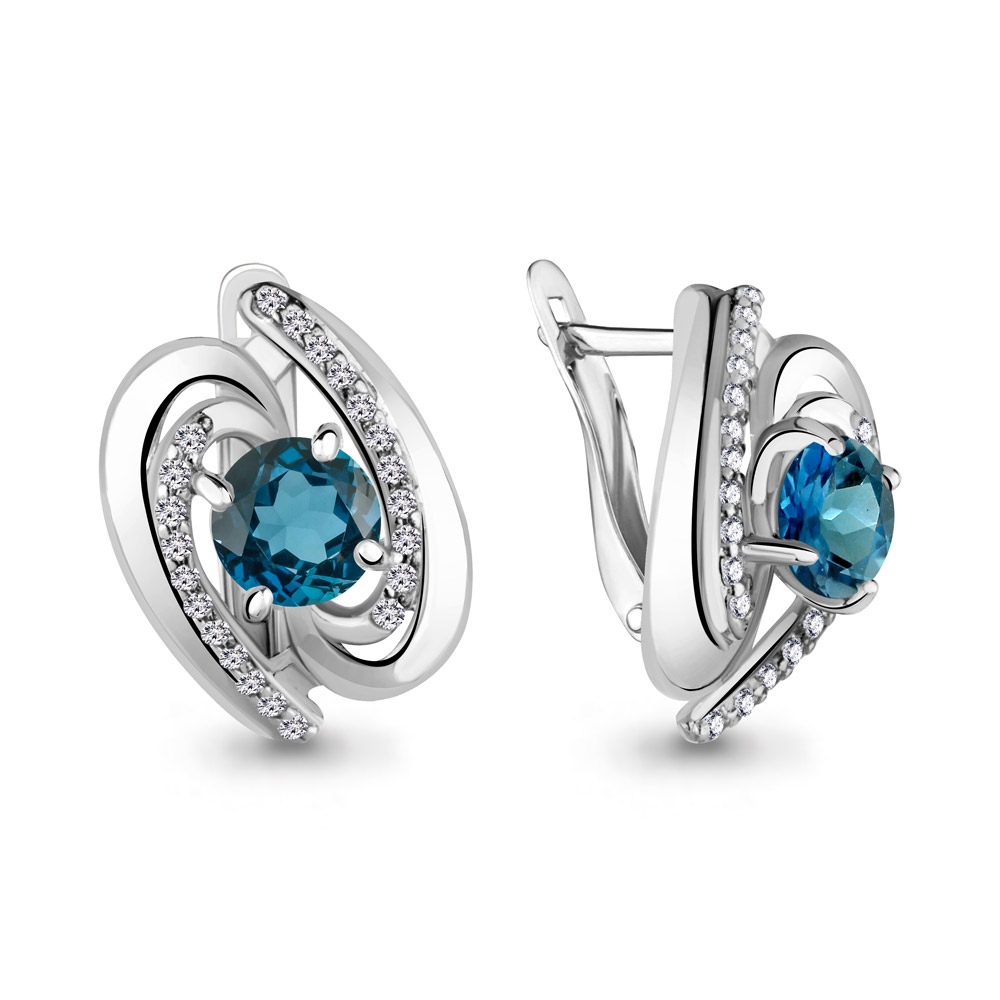 

Серьги из серебра с топазом Aquamarine 4405708А_925_р, 4405708А_925_р