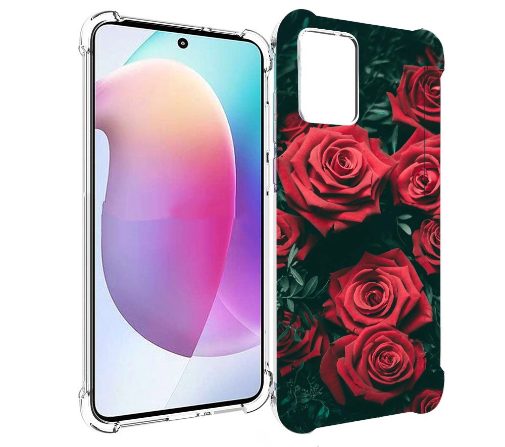 

Чехол MyPads красные-бархатные-розы для Motorola Edge 30 Neo, Прозрачный, Tocco
