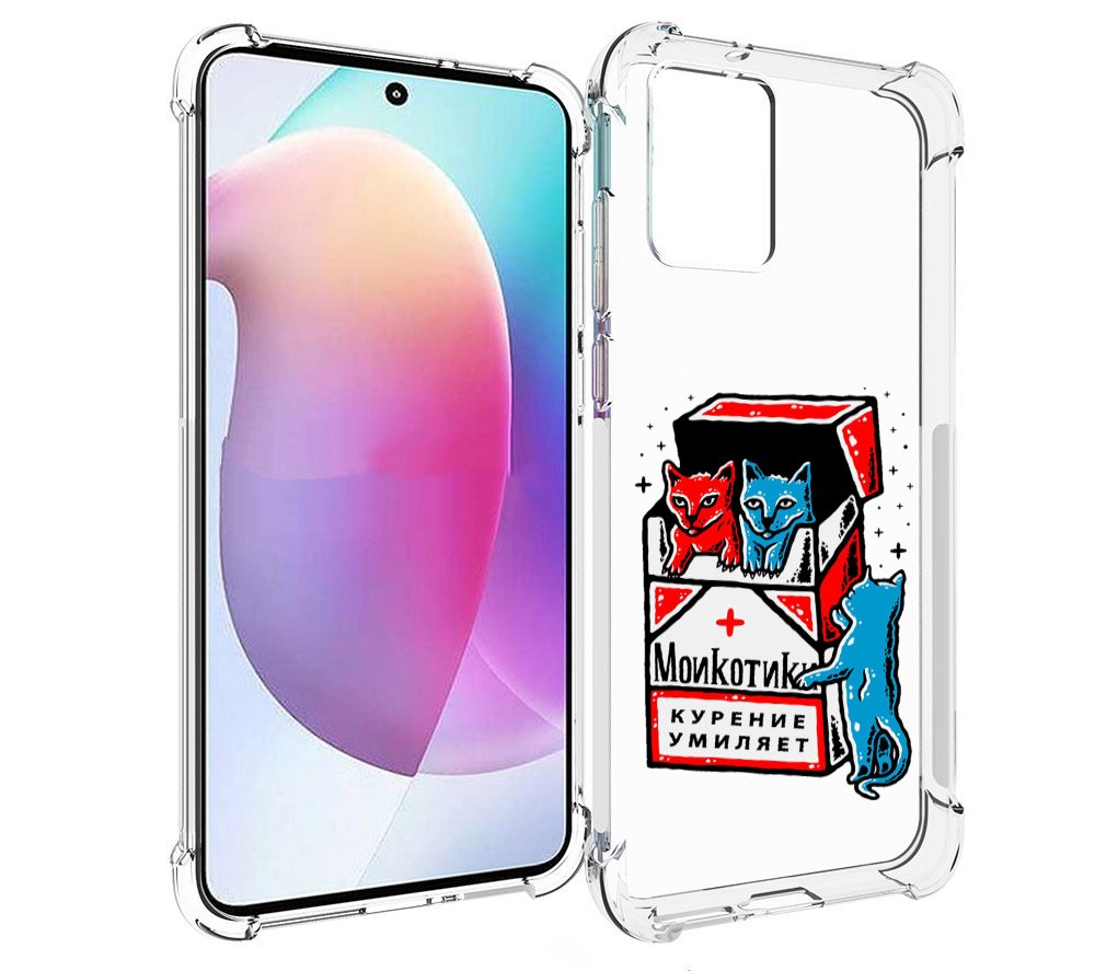 

Чехол MyPads красно-синие-коты для Motorola Edge 30 Neo, Прозрачный, Tocco