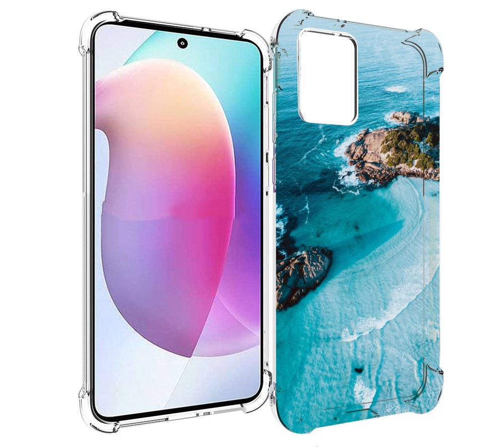 

Чехол MyPads красивый голубой залив для Motorola Edge 30 Neo, Прозрачный, Tocco