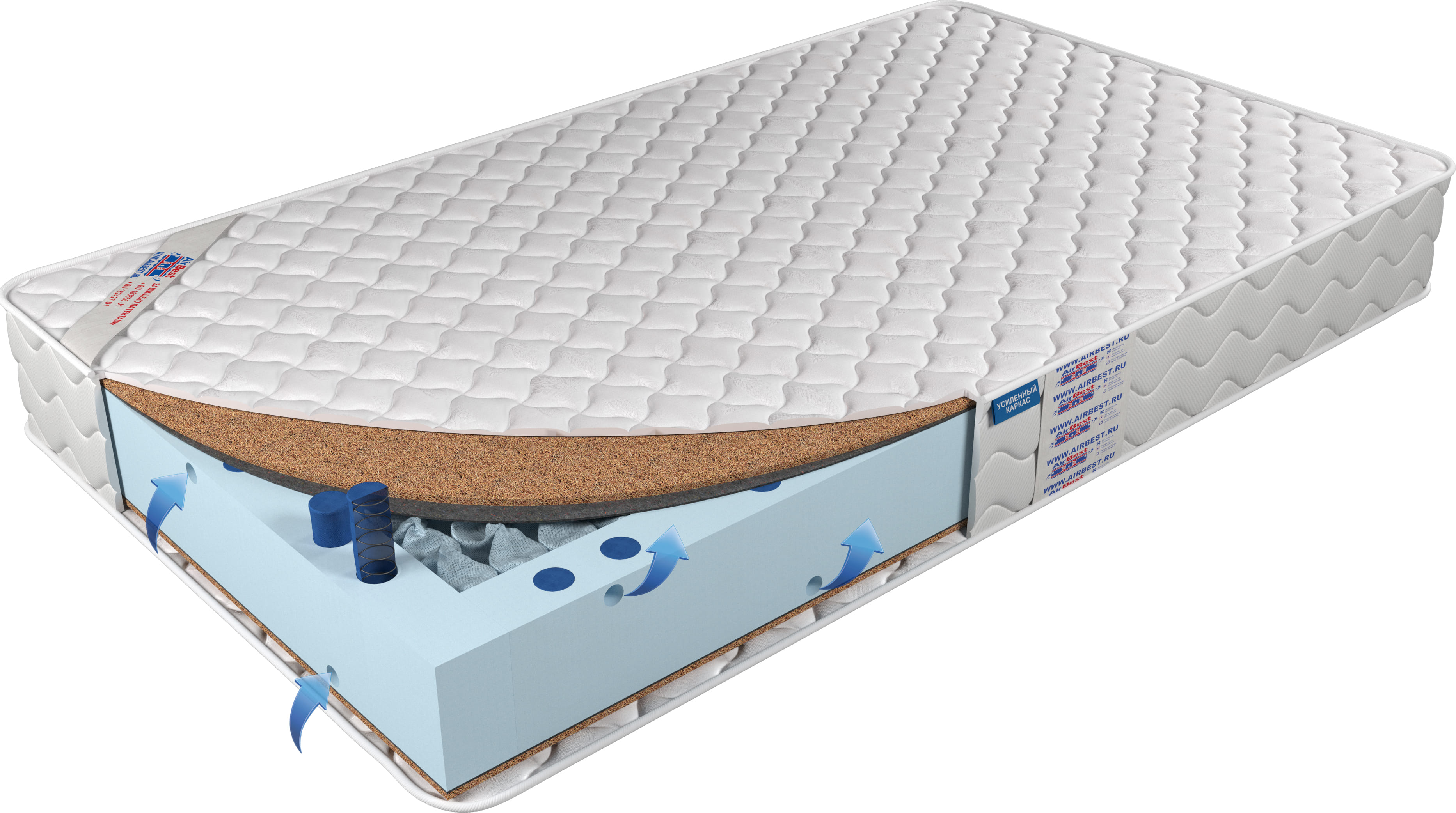 

Матрас Airbest Solid-1 TFK 200x200x21, Белый, Матрас Airbest Solid 1 TFK