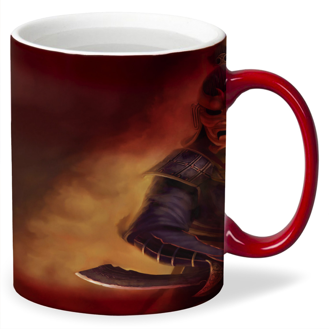 

Кружка хамелеон красный CoolPodarok jade empire Маска Самурай Два клинка