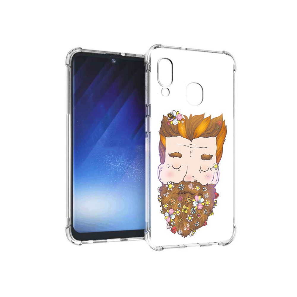 

Чехол MyPads Tocco для Samsung Galaxy A20e мужчина с цветами в бороде (PT133424.505.489), Прозрачный, Tocco