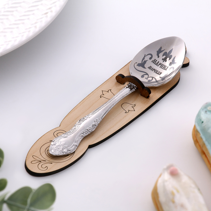 

Ложка чайная именная Дарим Красиво "Марина" арт.4840527, 1 шт, Серебристый