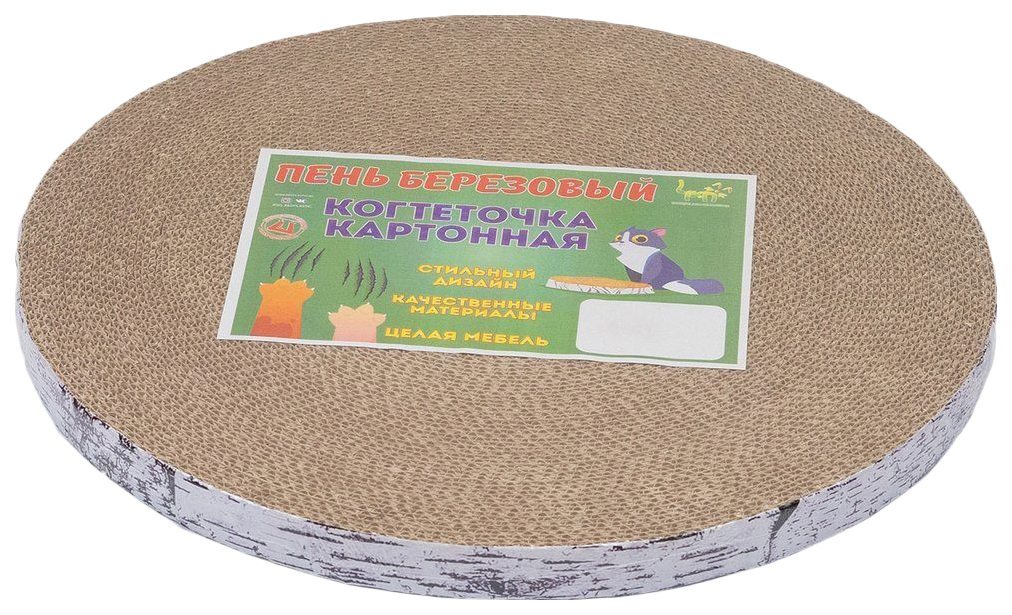 

Когтеточка-доска Дарэлл ЧИП, Пень березовый, большой, с пропиткой, высота 25 мм, D40,5 см, Бежевый
