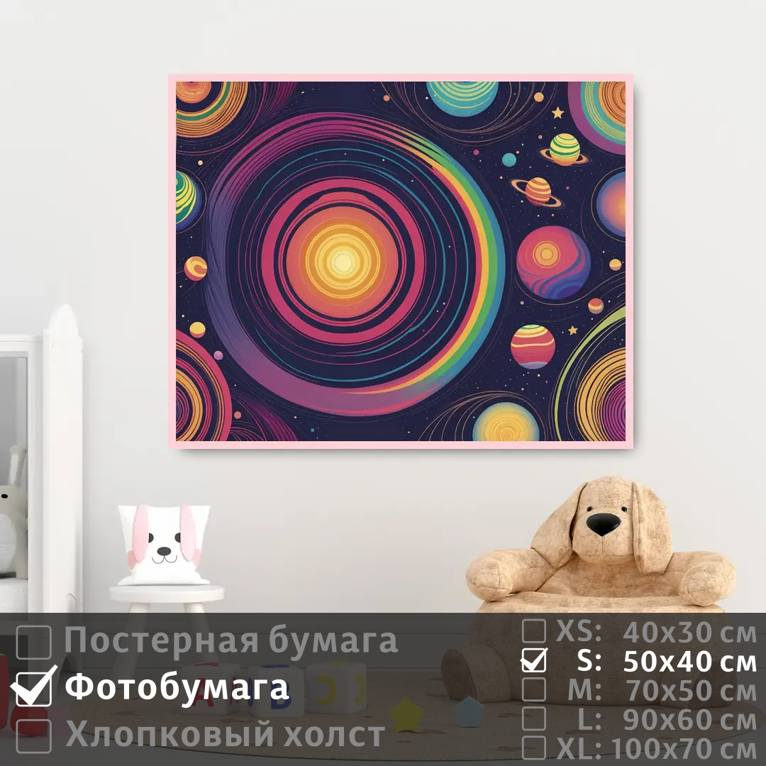 

Постер на фотобумаге ПолиЦентр Космическая абстракция красочных планет 50х40 см, КосмическаяАбстракцияКрасочныхПланет