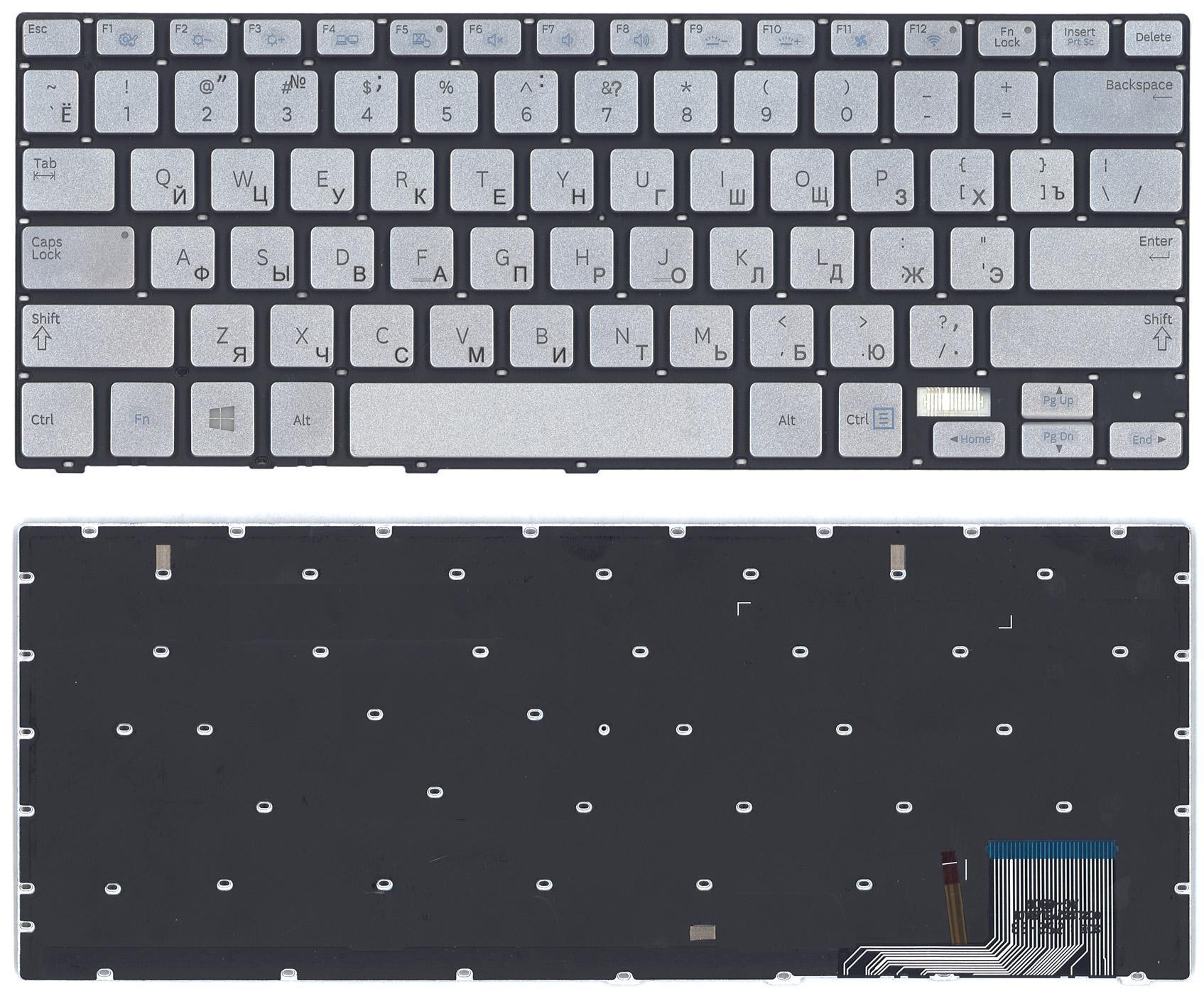 

Клавиатура для ноутбука Samsung 740U3E NP740U3E серебристая