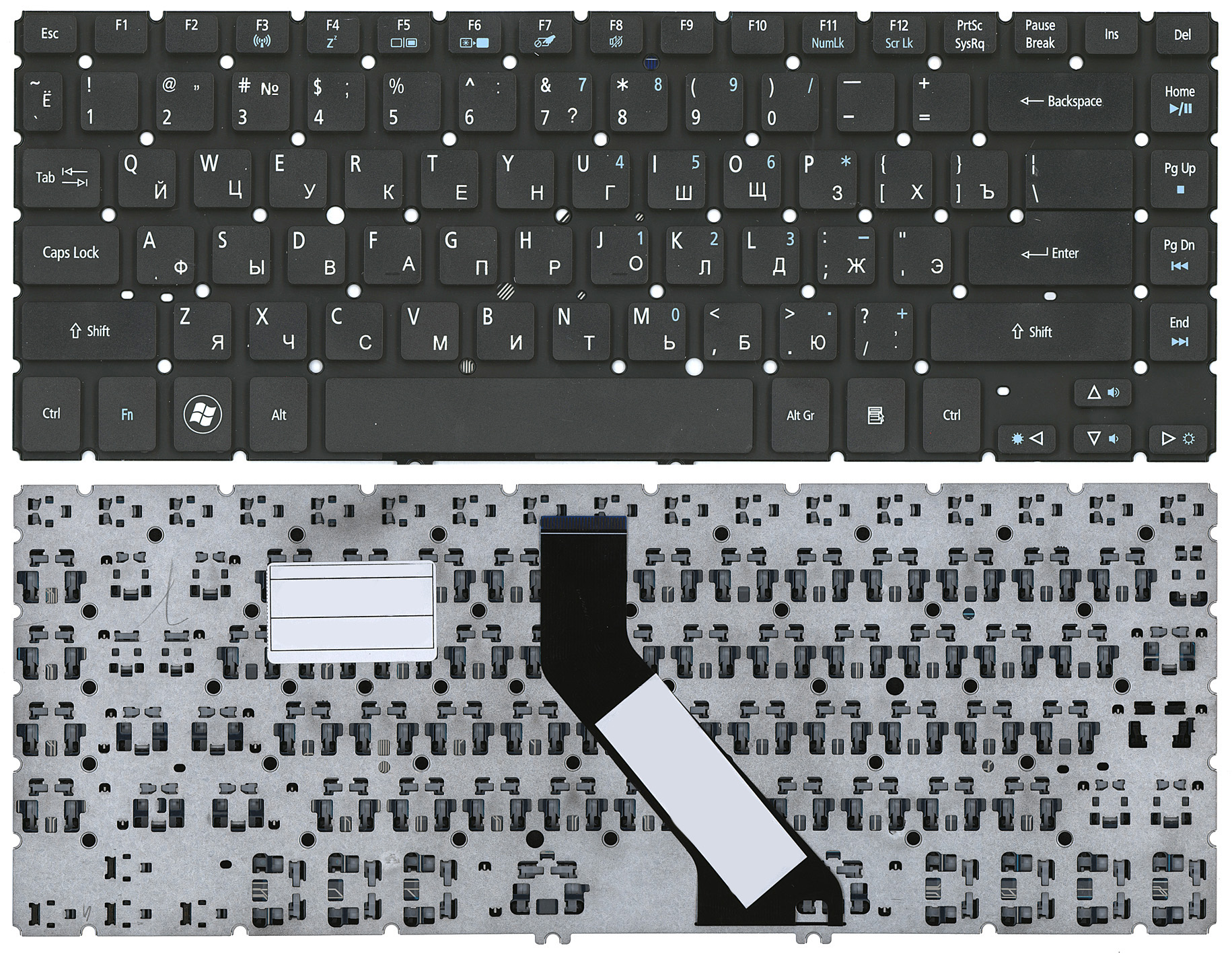 

Клавиатура для ноутбука Acer Aspire V5-471 V5-431 M5-481T черная
