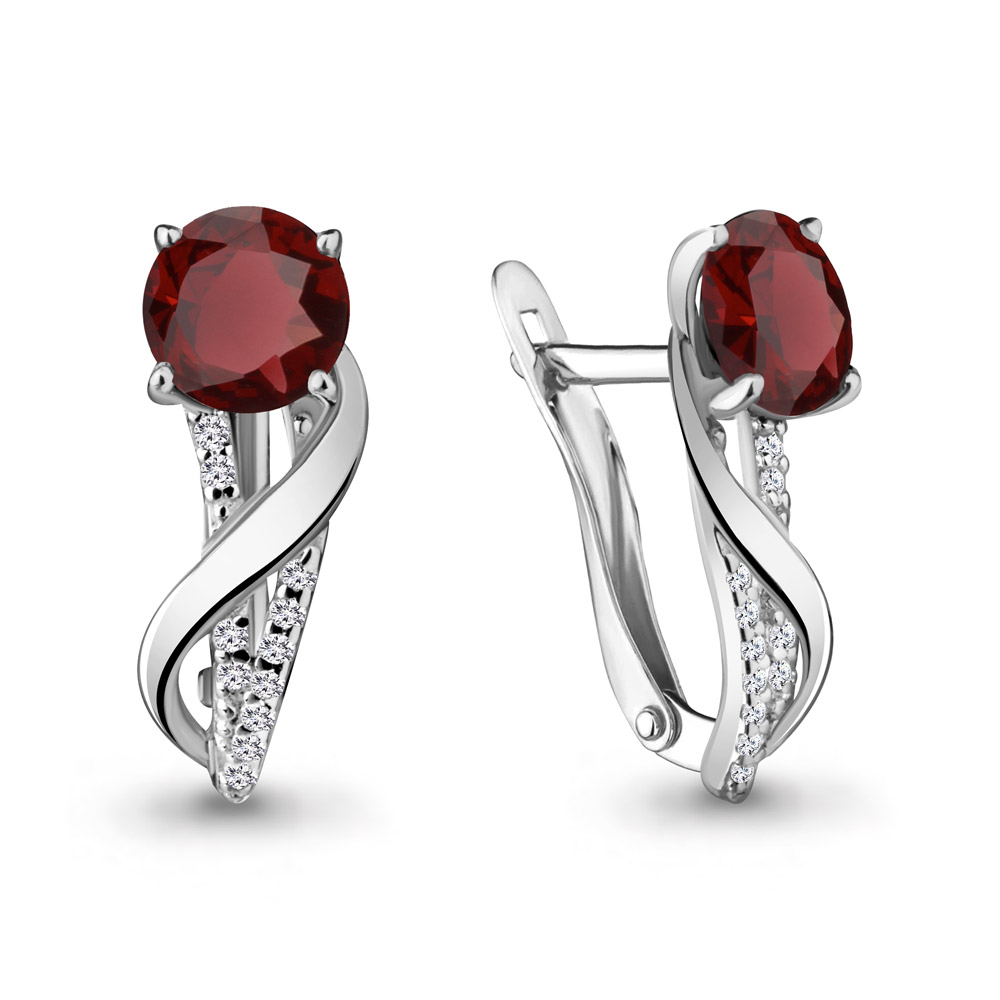 

Серьги из серебра с гранатом Aquamarine 4405403А_925_р, 4405403А_925_р