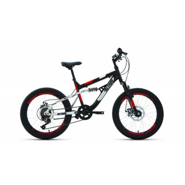 Велосипед 20 FORWARD ALTAIR MTB FS(DISK)(Двухподвес)(6-ск.)2022(рама 14)черный/красный