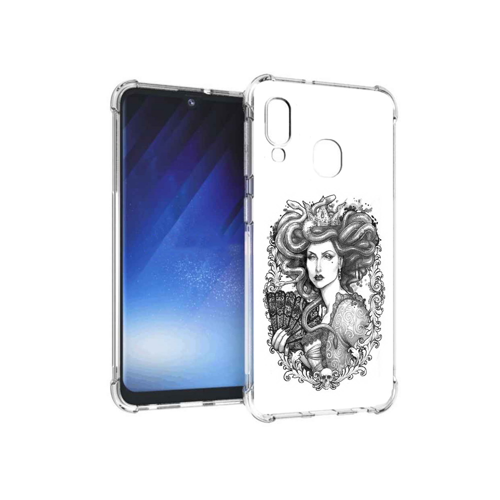 

Чехол MyPads Tocco для Samsung Galaxy A20e медуза черно белый (PT133424.505.472), Прозрачный, Tocco