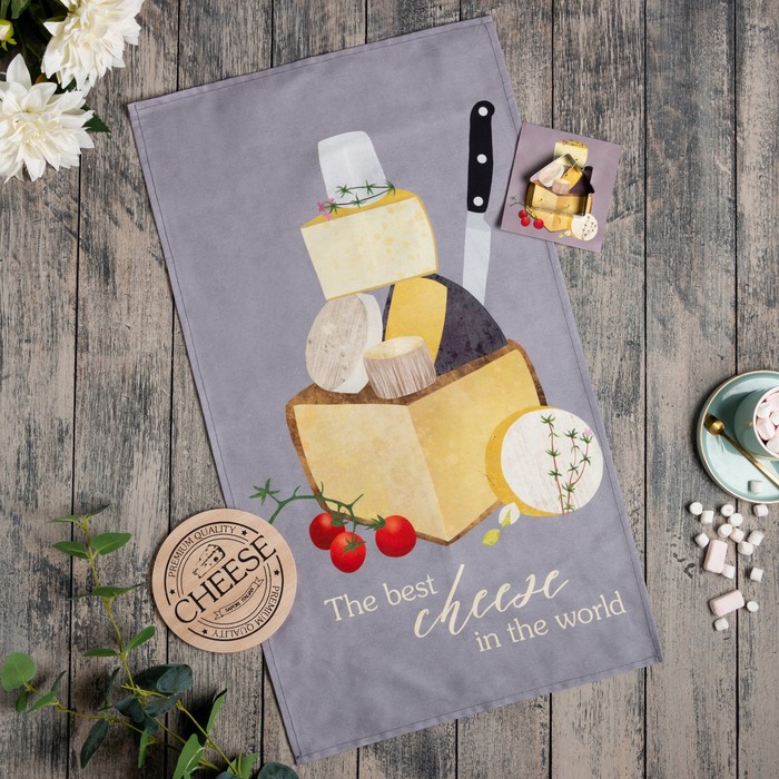 

Этель Набор кухонный «Cheese» подставка, полотенце, формочка, Разноцветный