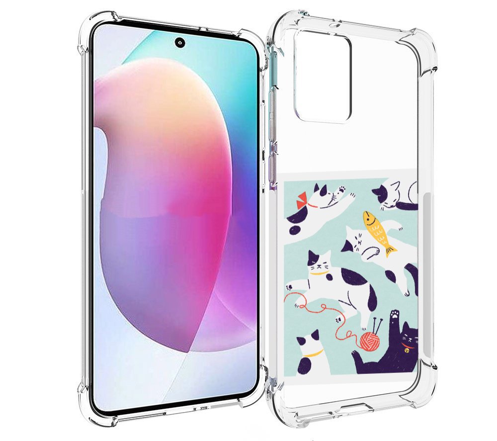 

Чехол MyPads коты-с-клубками для Motorola Edge 30 Neo, Прозрачный, Tocco
