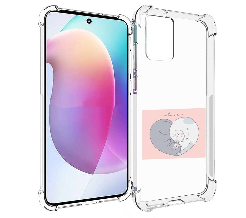 

Чехол MyPads котики-в-форме-сердца для Motorola Edge 30 Neo, Прозрачный, Tocco
