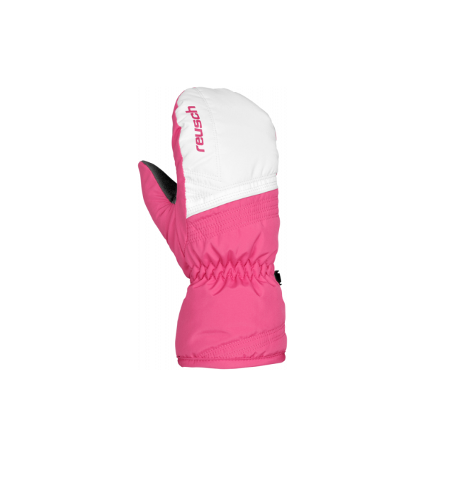 фото 4461415 варежки подростковые alan junior mitten, цв.162 white / hot pink (3.5) reusch