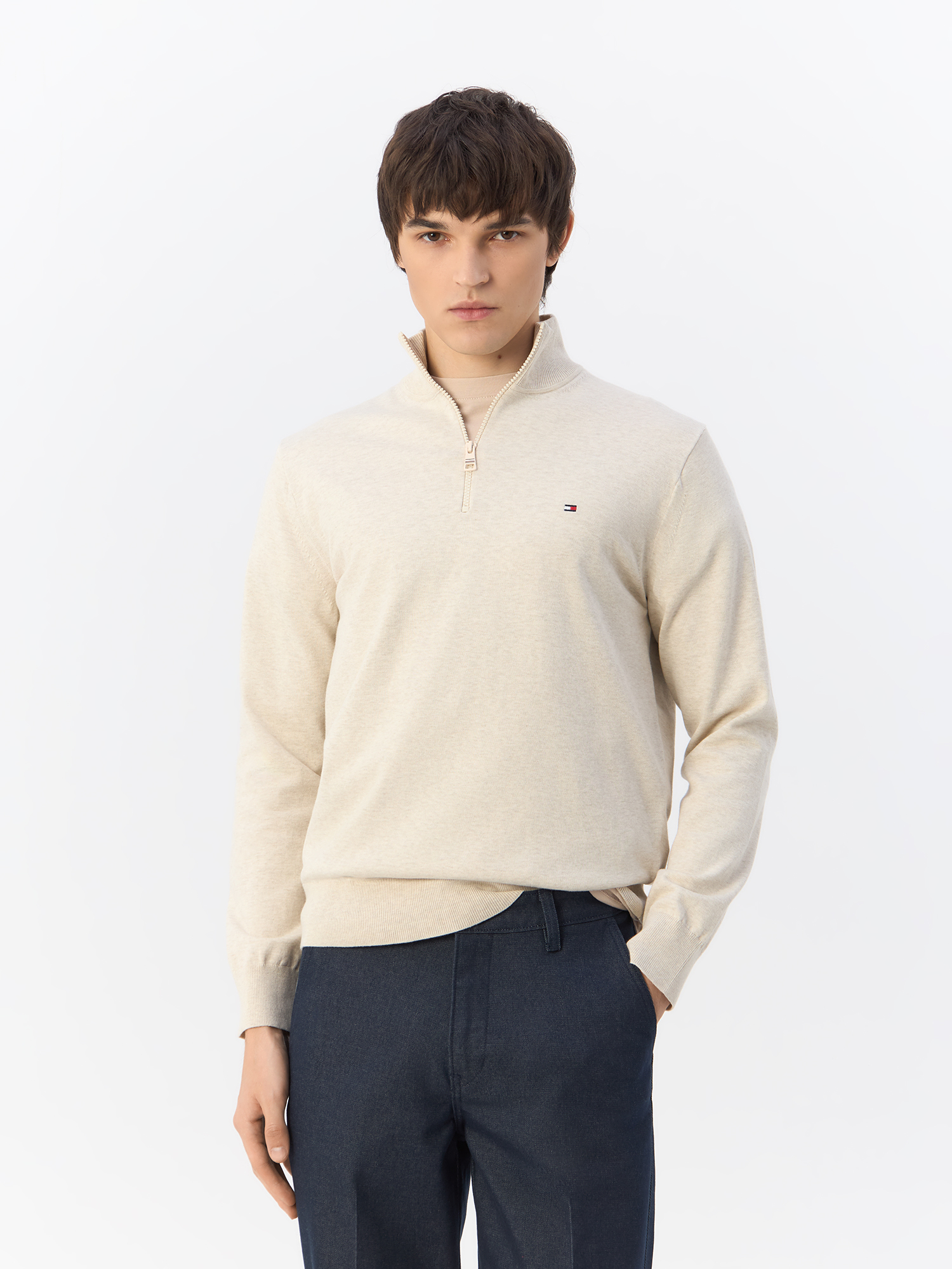 

Джемпер мужской Tommy Hilfiger MW0MW25352 коричневый-HCX M/50, Бежевый, MW0MW25352