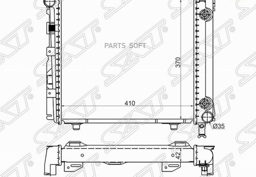 Радиатор Mercedes E-Class W124 2.0/2.2/2.3 85-92 /W201 2.3 83-93 W/O A/C Sat арт. MB0003