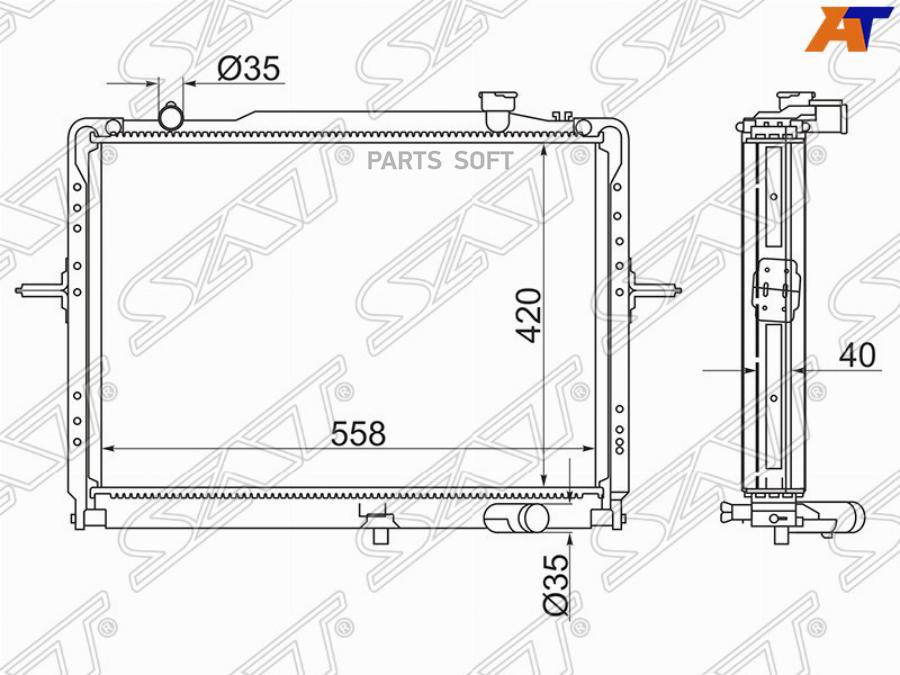 

Радиатор Kia Bongo 04- K2400/K2700 D2.4/2.7 (420) Sat арт. KI0007-2