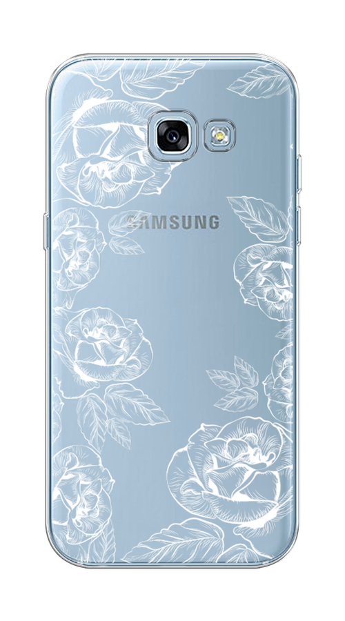 

Чехол на Samsung Galaxy A5 2017 "Розы графика", Черный;серый, 20650-2