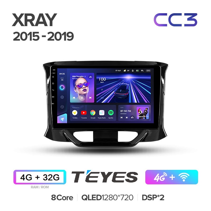 

Автомагнитола Teyes CC3 4/32Гб Lada XRAY ANDROID 10, QLED экран, Lada XRAY CC3