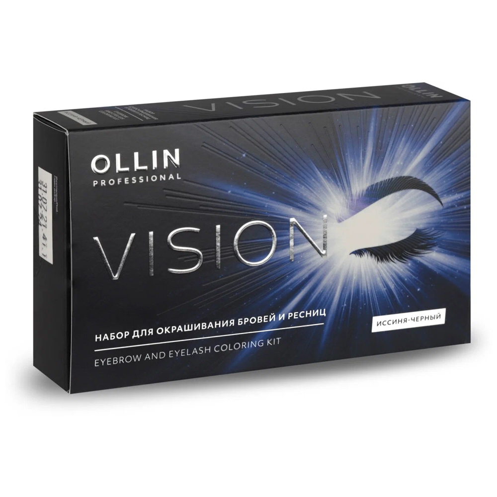Набор для окрашивания бровей и ресниц OLLIN PROFESSIONAL Vision иссиня-черный 2х20 мл крем краска для бровей и ресниц графит ollin vision set