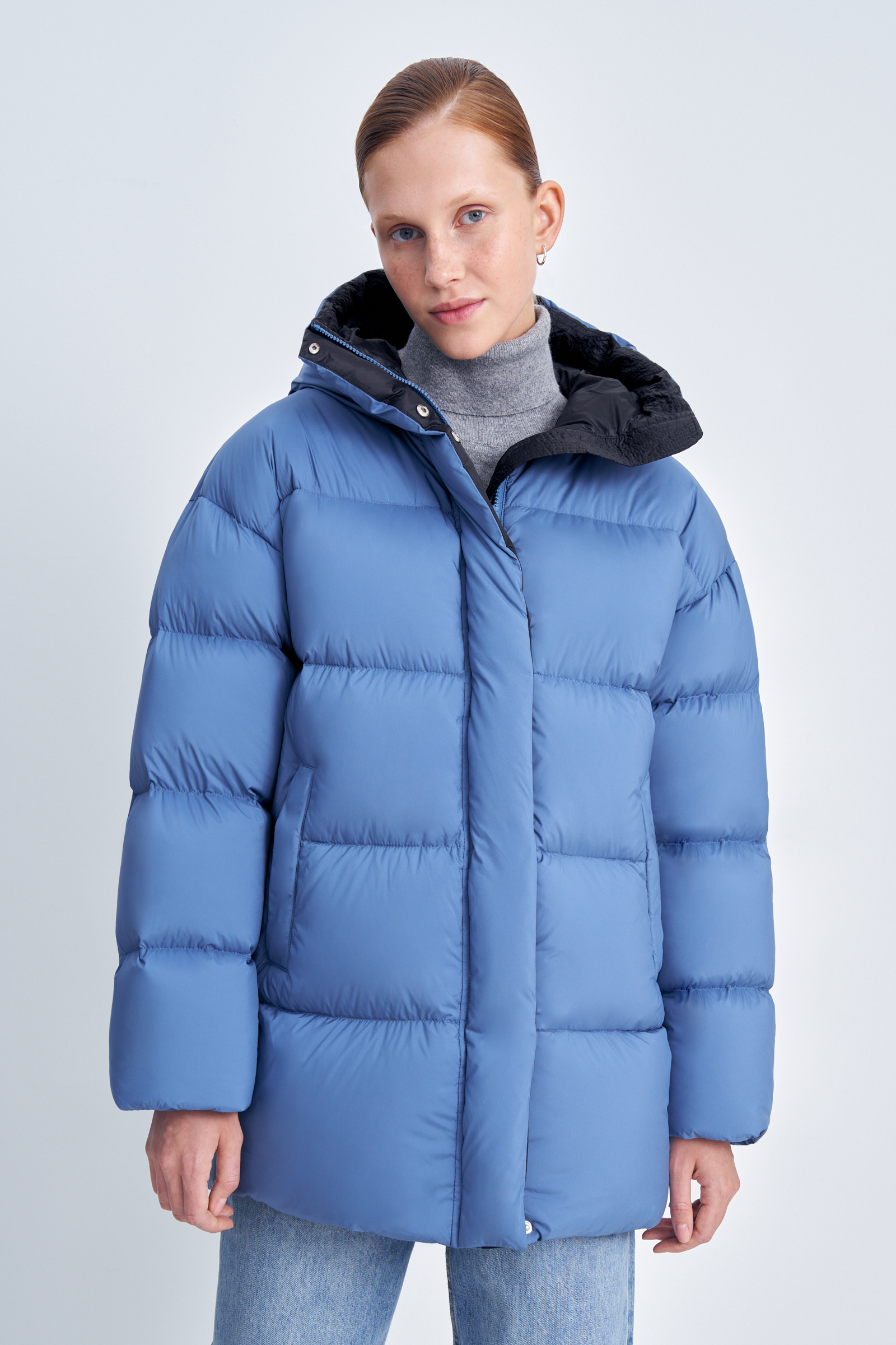 

Пуховик женский Finn Flare FAE11066 голубой L, FAE11066