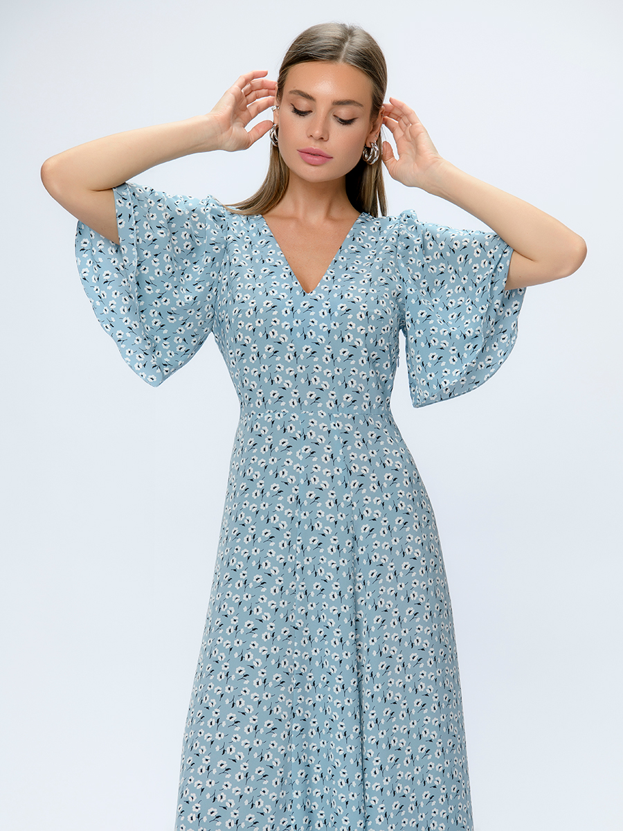 

Платье женское 1001dress 101587 голубое 42 RU, 101587
