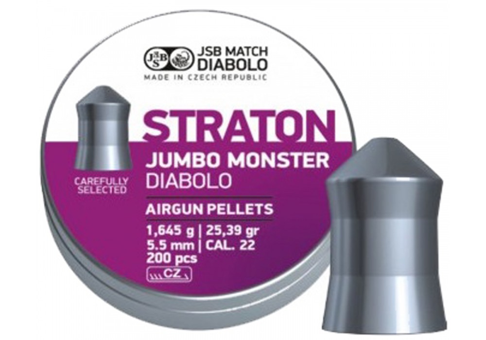 Пули для пневматики JSB Straton Jumbo Monster Diabolo 5,5 мм, 1,645 грамм, 200 шт