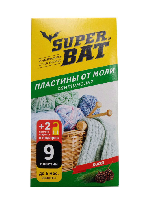 фото Пластины (секции) от моли superbat хвоя 9 шт + 2 крючка