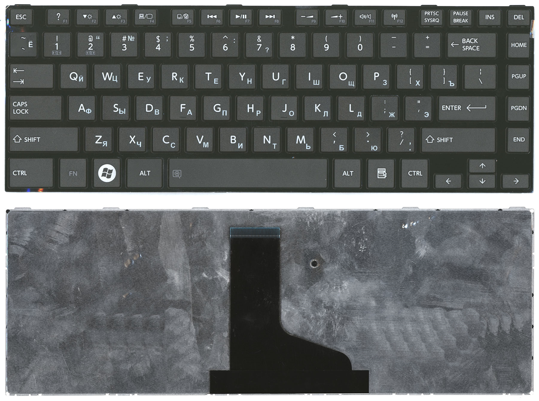 

Клавиатура для ноутбука Toshiba L800 L830 черная с черной рамкой