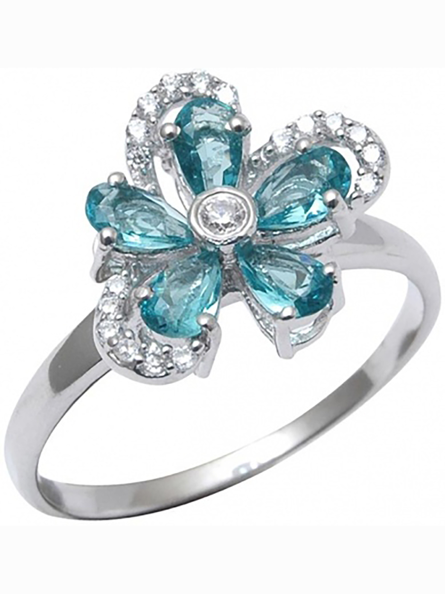 

Кольцо из серебра р.  Balex Jewellery 1410931532, аквамарин\фианит, 1410931532
