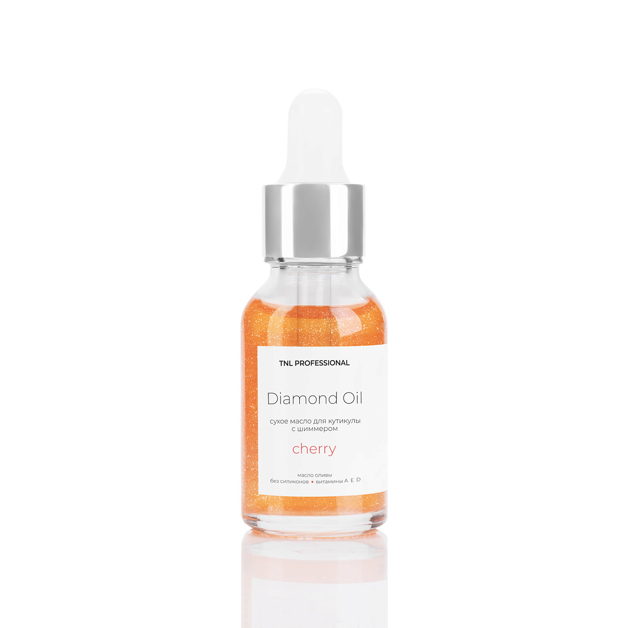

Сухое масло для кутикулы Diamond Oil с шиммером (вишня), TNL Professional, 15 мл