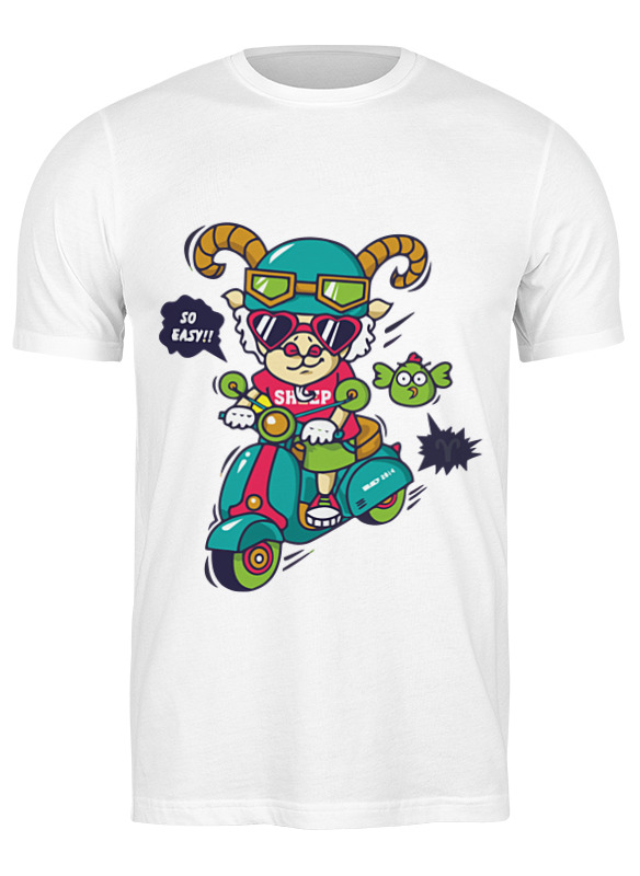 

Футболка мужская Printio Баран на мотороллере 2718603 белая L, Белый, Баран на мотороллере 2718603