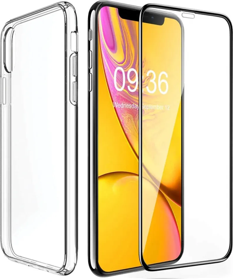 

Комплект: прозрачный силиконовый чехол и защитное стекло для iPhone XR